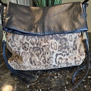 Aimee Kestenberg Leopard Print Leather-Trim Shoulder Bag